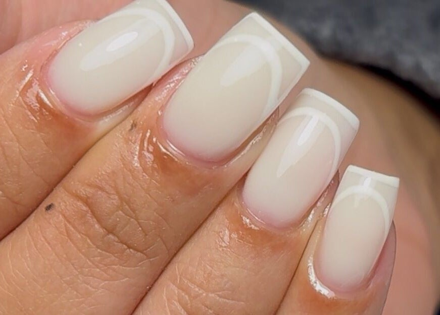 Manicured nails with white tips from Nails by Mia, Worksop, England, GB.