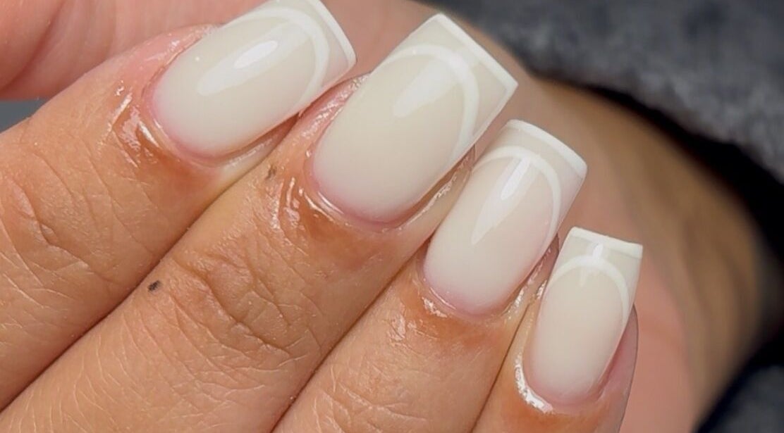 Manicured nails with white tips from Nails by Mia, Worksop, England, GB.