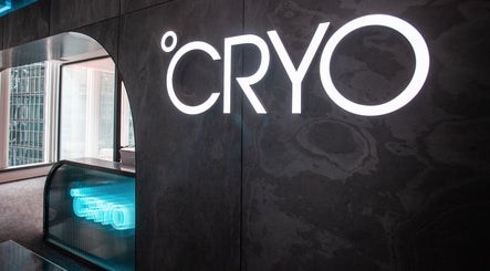 CRYO Hong Kong reception area with illuminated logo on Hong Kong Island, Hong Kong Island, HK.