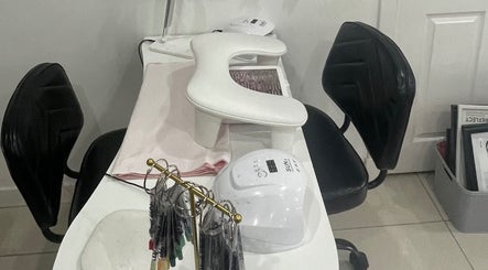 Professional nail workspace at The Beauty Pt Salon & Training Academy in Glasgow, Scotland, GB.