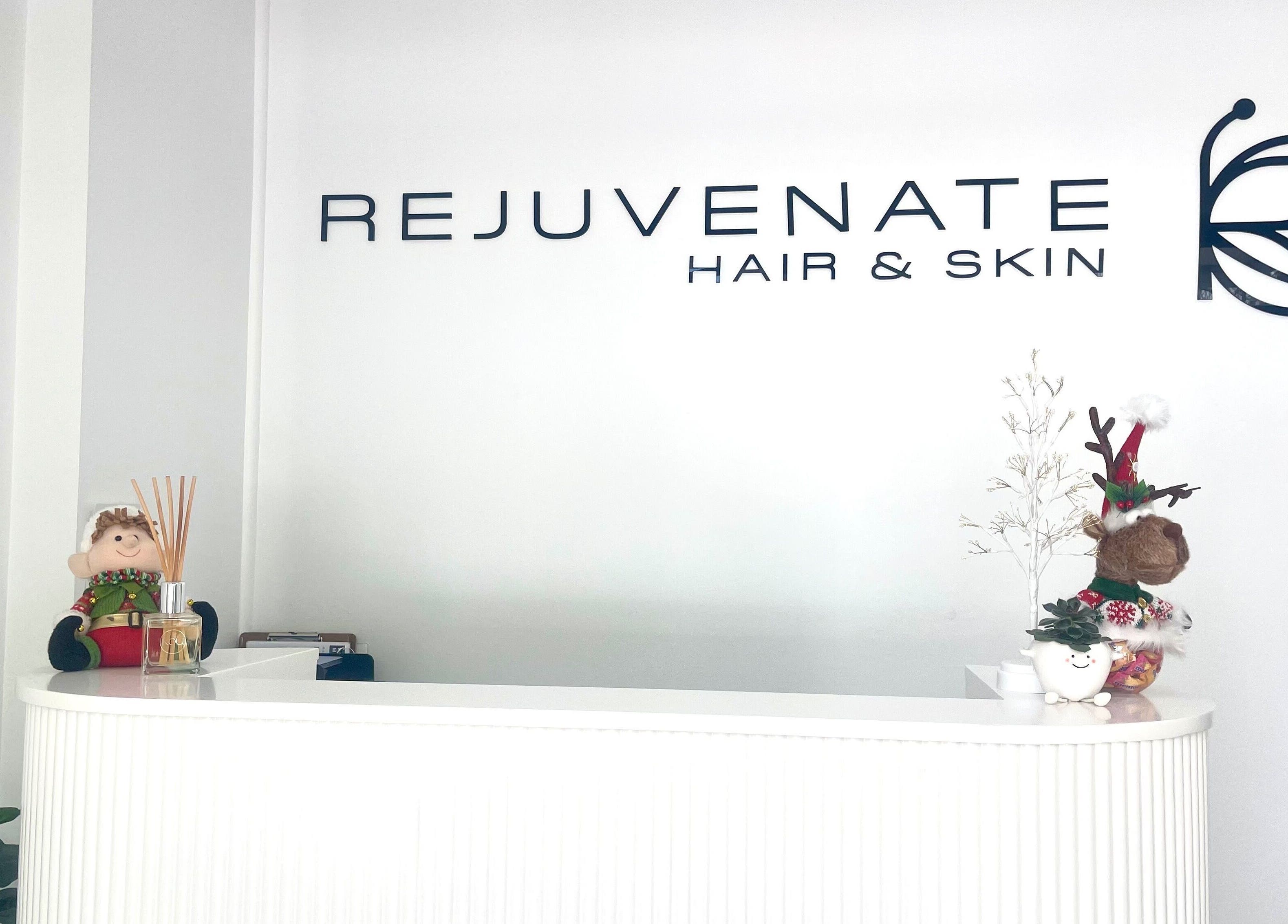 Elegant reception at Rejuvenate Hair and Skin, Moonee Ponds, Victoria, AU, welcoming visitors with holiday decor.
