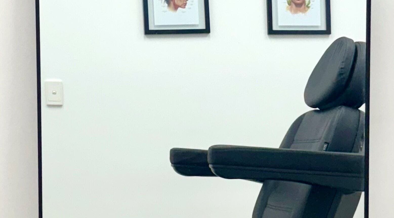 Calming room with treatment chair at Rejuvenate Hair and Skin, Moonee Ponds, Victoria, AU.