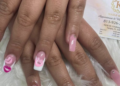 Kimberly Nail & Spa - Light pink with rhinestones