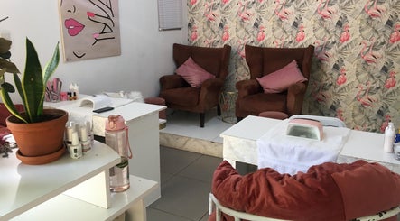Cozy nail salon with plush chairs at O'riain Beauty, Pretoria, Gauteng, ZA.