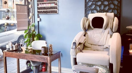 Relaxing massage chair at Belle Vous Spa Nine Elms in London, England, GB.