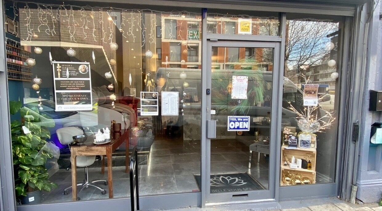Front view of Belle Vous Spa Nine Elms in London, England, GB showcasing a stylish, welcoming entrance.
