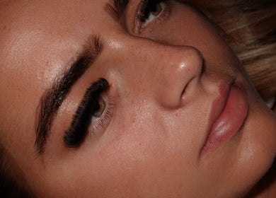 Close-up of lash extensions at Belfast Brows & Lash Extensions, Belfast, Northern Ireland, GB.