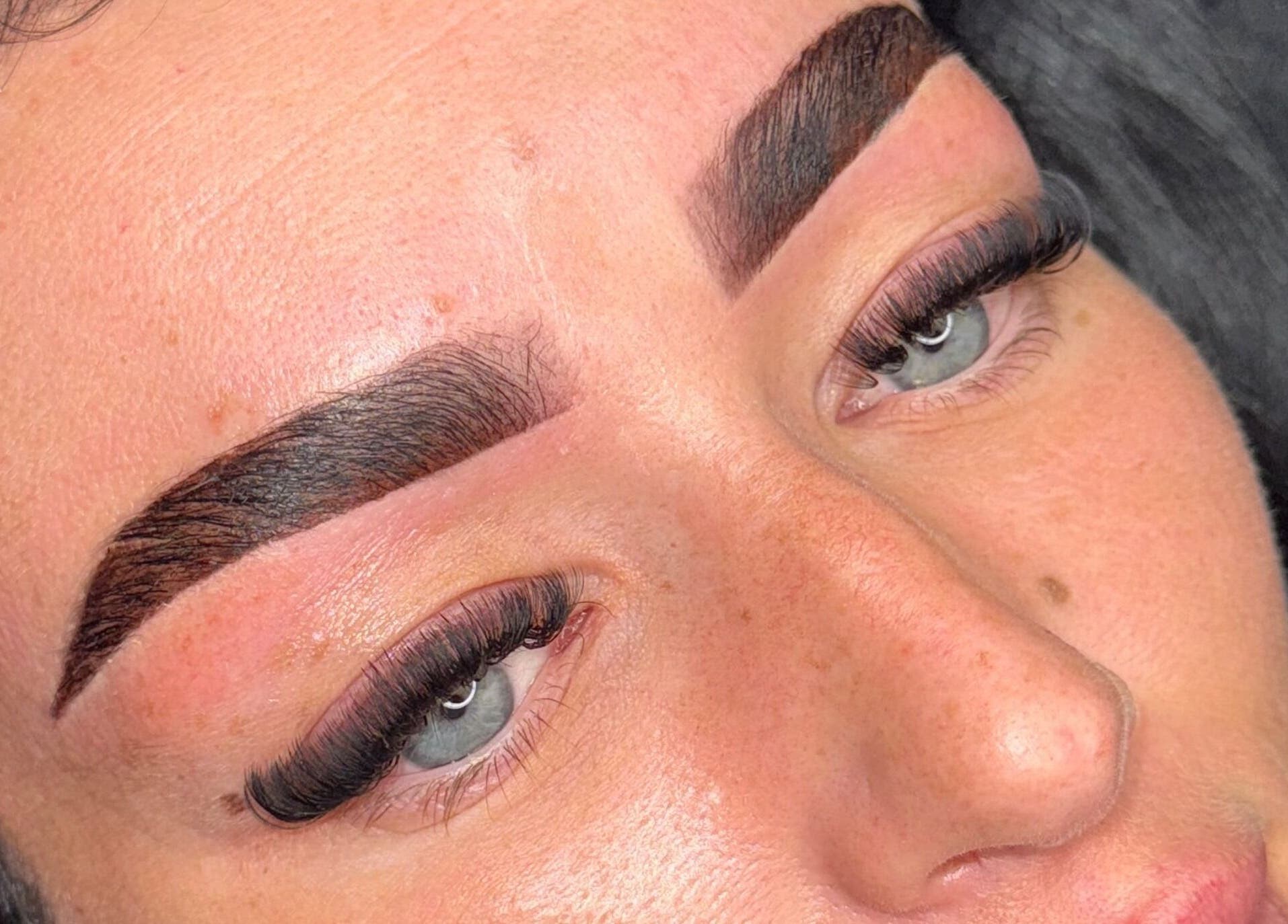 Close-up of brows and lashes at Belfast Brows & Lash Extensions, Belfast, Northern Ireland, GB.