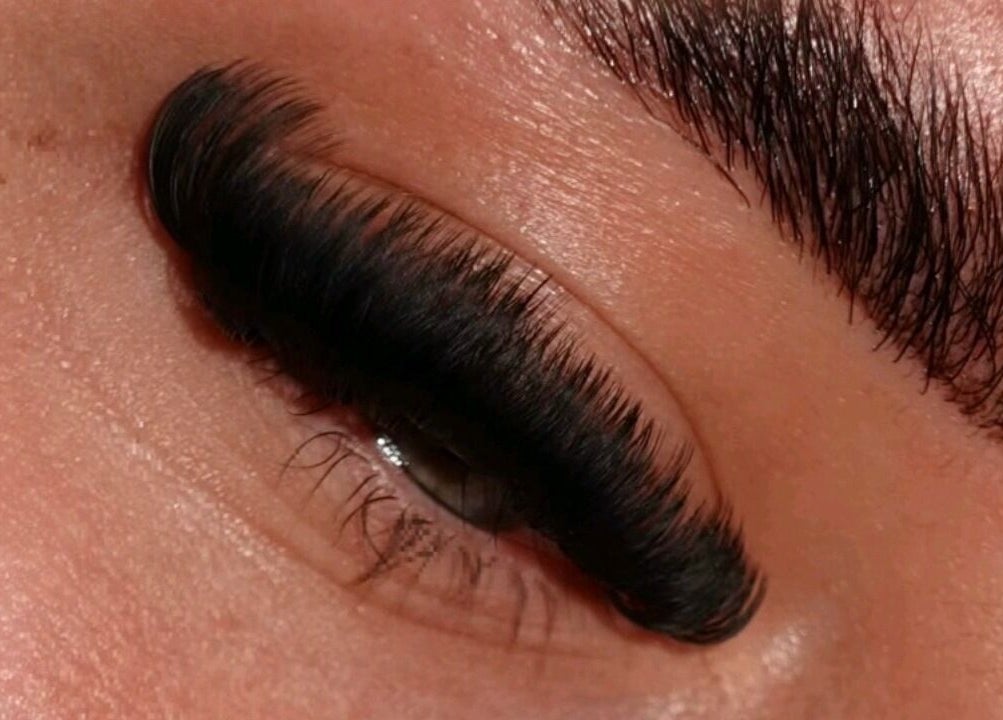 Detailed view of eyelash extensions at Belfast Brows & Lash Extensions, Belfast, Northern Ireland, GB.