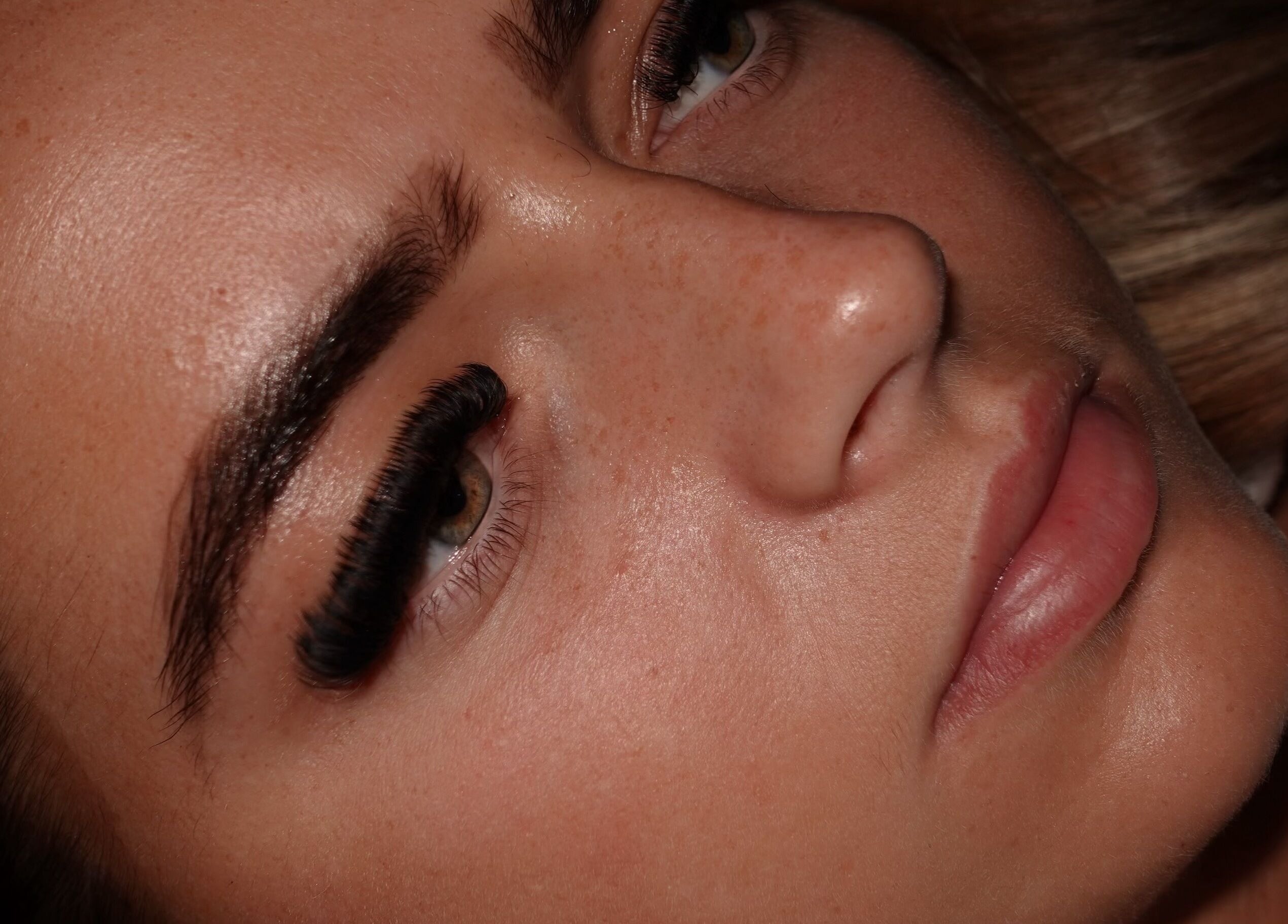 Closeup of expertly done lashes at Belfast Brows & Lash Extensions, Belfast, Northern Ireland, GB.