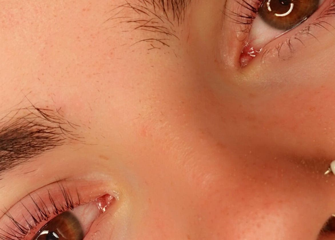 Close-up of expertly shaped brows and lashes at Belfast Brows & Lash Extensions, Belfast, Northern Ireland, GB.