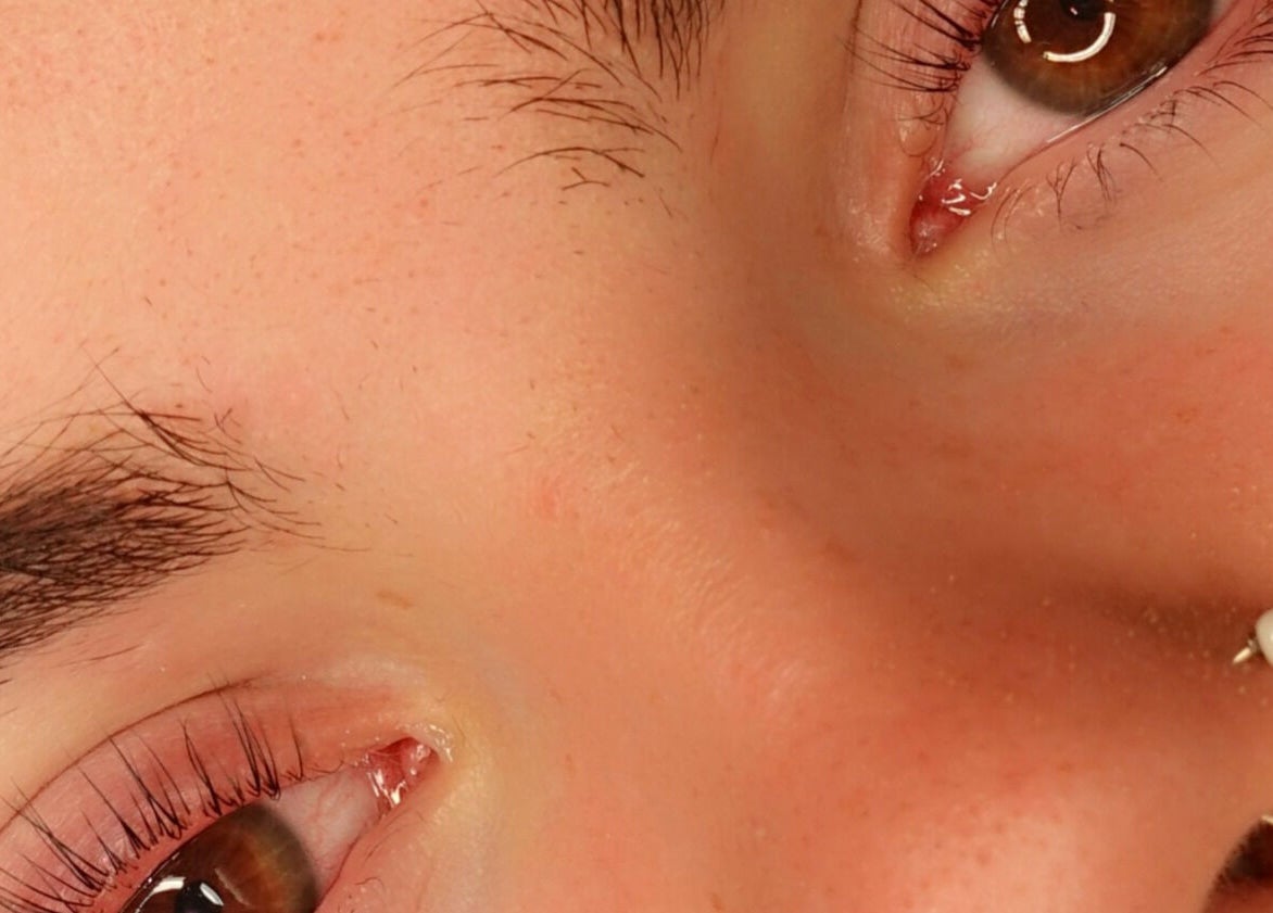 Close-up of expertly shaped brows and lashes at Belfast Brows & Lash Extensions, Belfast, Northern Ireland, GB.