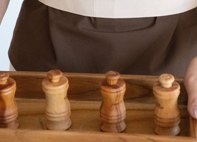 Wooden massage oil set at Koya Spa Seminyak, Bali, Bali, ID, enhancing relaxation and wellness.
