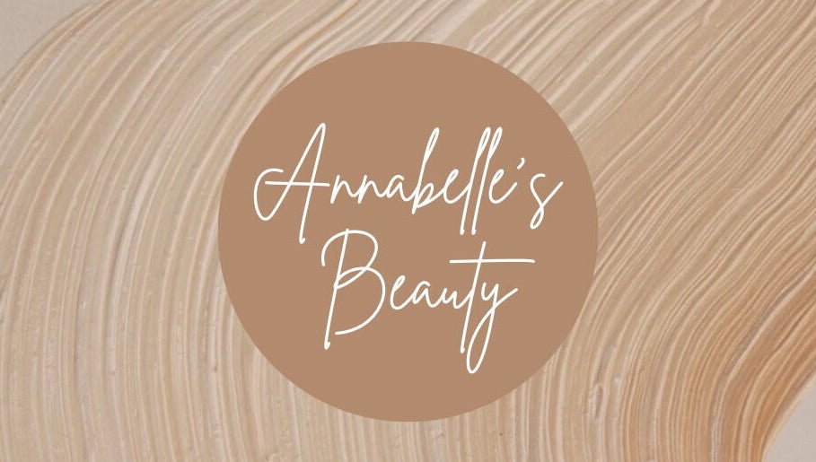 Annabelle's Beauty logo on a textured beige background, Camberley, England, GB.