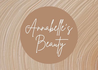 Annabelle's Beauty logo on a textured beige background, Camberley, England, GB.