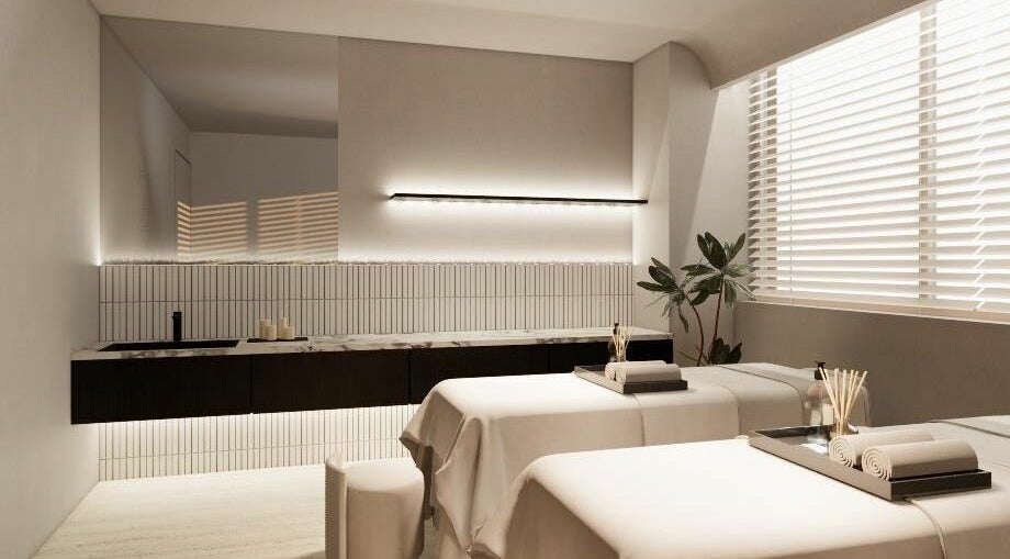Relaxing spa room at MaraH Beauty, Chatswood, New South Wales, AU. Features soothing decor and cozy treatment beds.