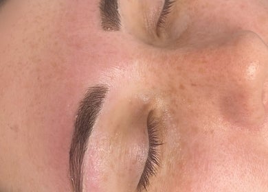 Close-up of a serene facial treatment at Afterglow Beauty in Cambridge, England, GB, showcasing smooth skin.