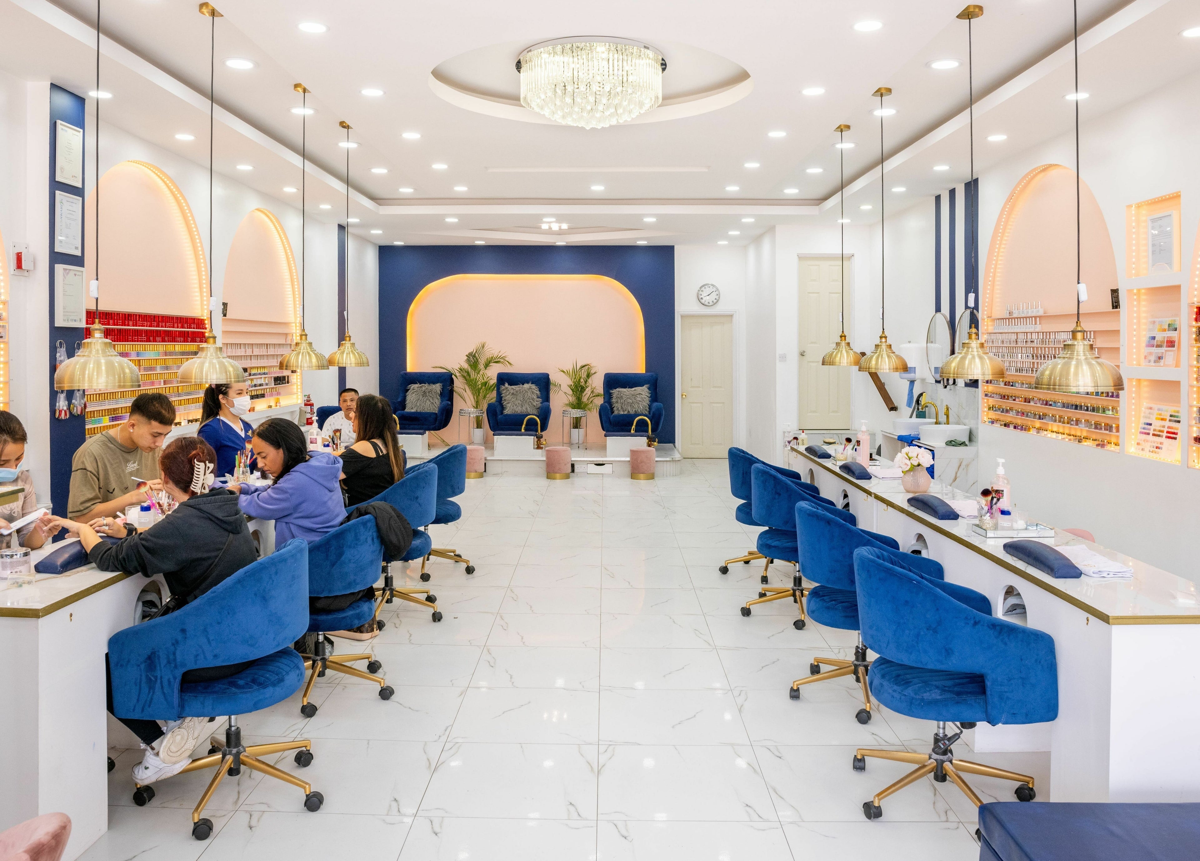 Interior of Vanity Nail Bar in Brierley Hill, England showcasing elegant nail service area.
