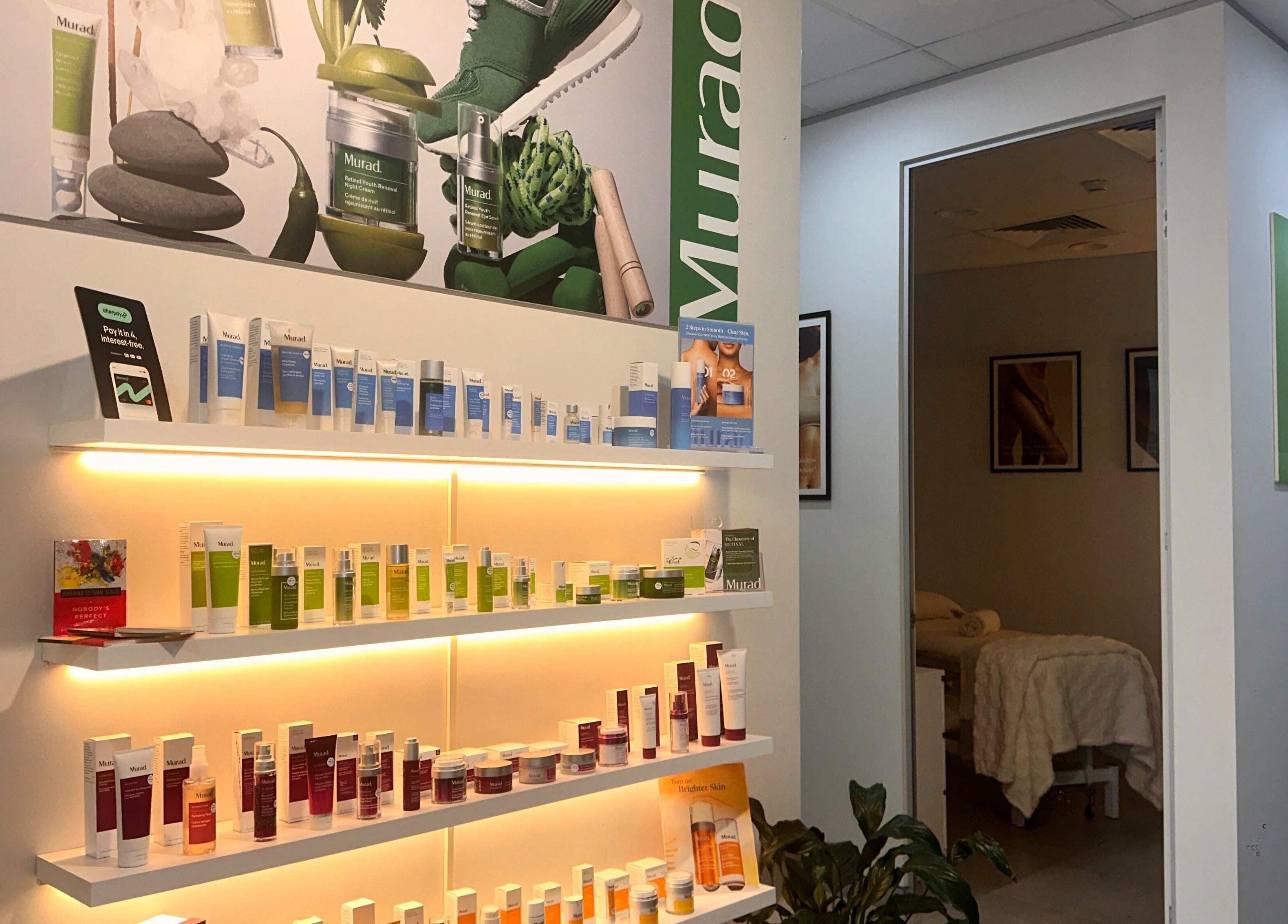 Ministry of Beauté skincare display in Kingsgrove, New South Wales, AU, showcasing premium beauty products.