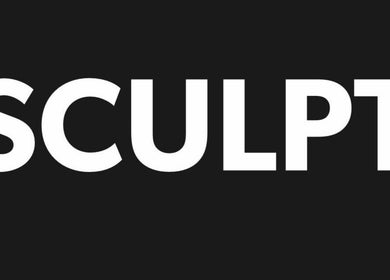 Black and white SCULPT logo symbolizing beauty and wellness in Newry, Northern Ireland, GB.