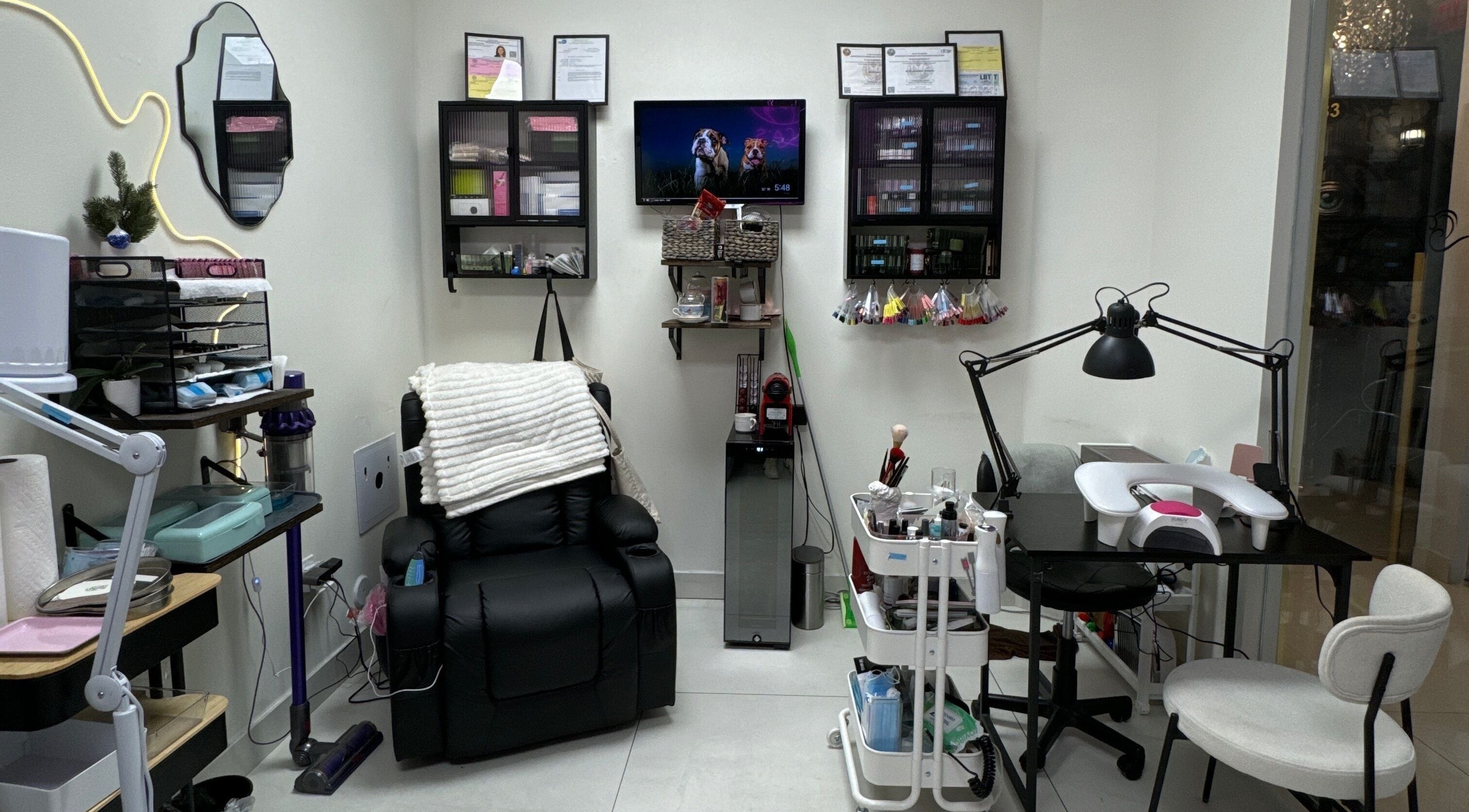 A welcoming interior of Ola’s Beauty Room, Coral Gables, Florida, equipped for beauty treatments.