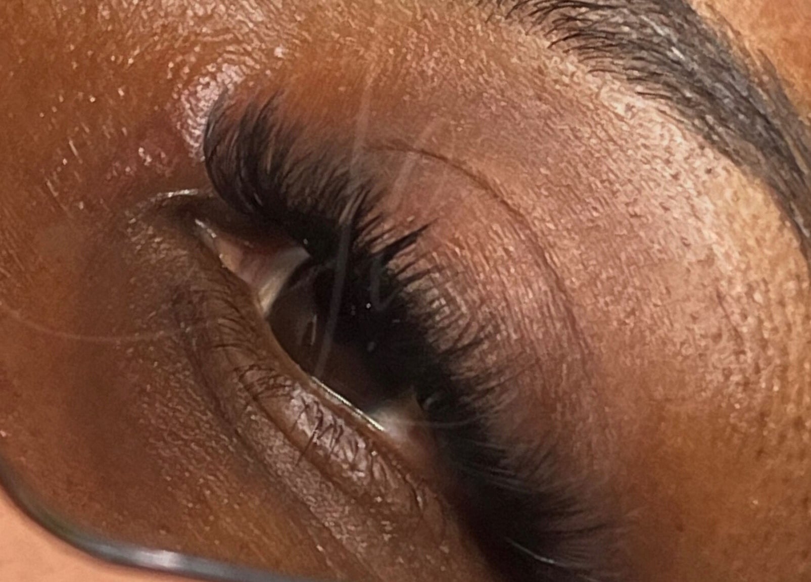 Close-up of expertly applied eyelash extensions at Lashed Houzz x Vee, Port of Spain, Port of Spain Corporation, TT.