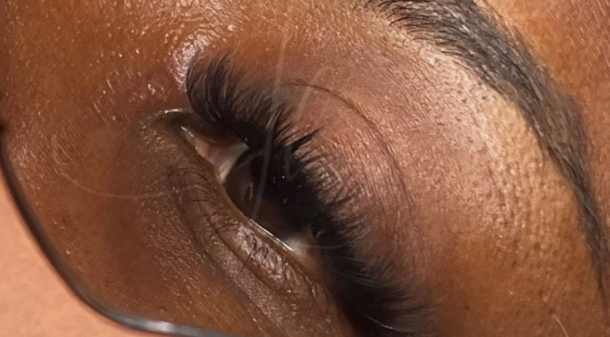 Close-up of expertly applied eyelash extensions at Lashed Houzz x Vee, Port of Spain, Port of Spain Corporation, TT.