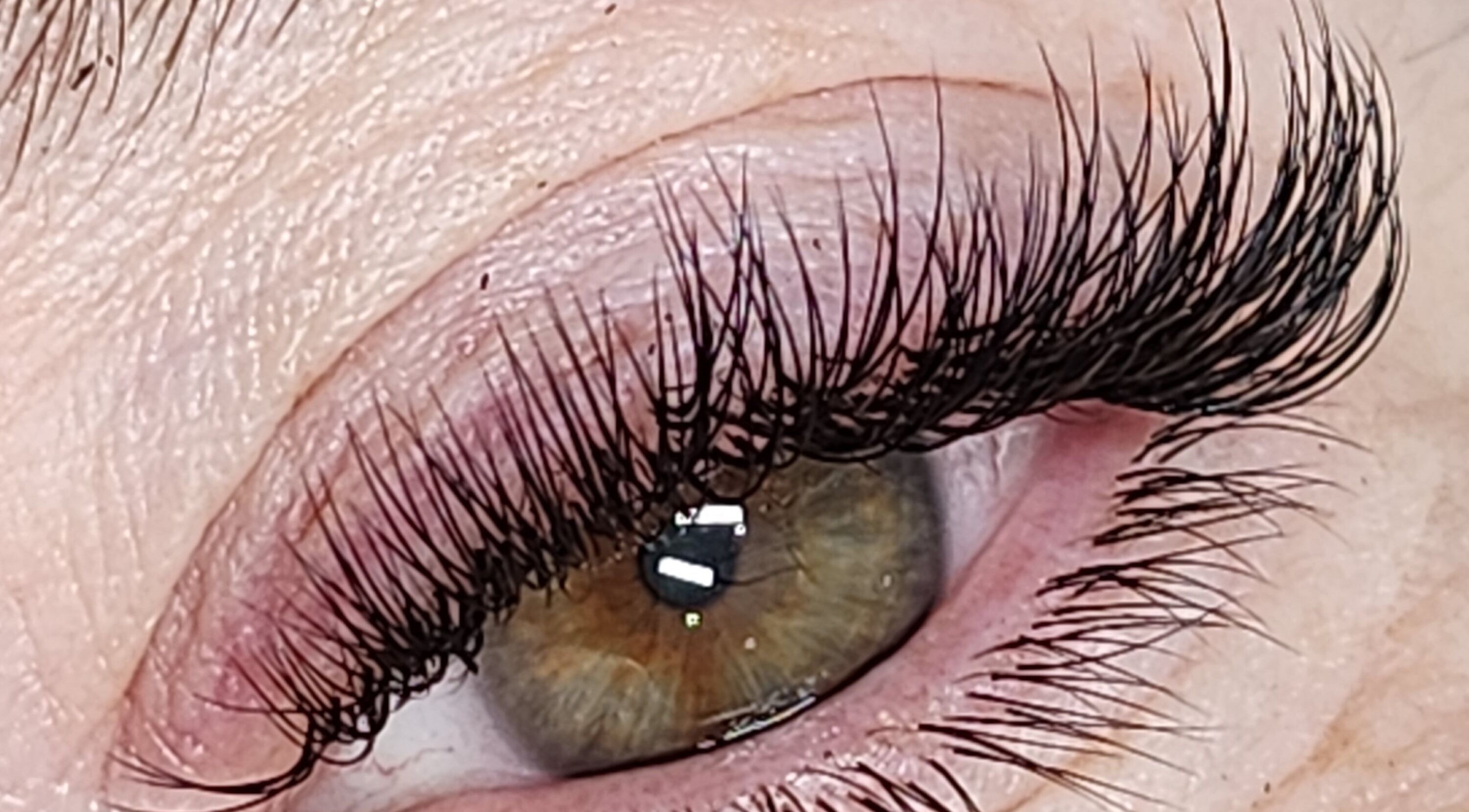 Close-up of lush eyelashes at Enigma Prestige Beauty, Newbury, England, GB.