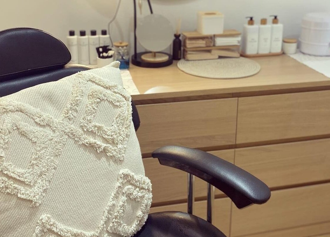 Comfortable spa chair at LVC Beauty, Aberdeen, Scotland, GB. Cozy setting with modern décor for a relaxing experience.