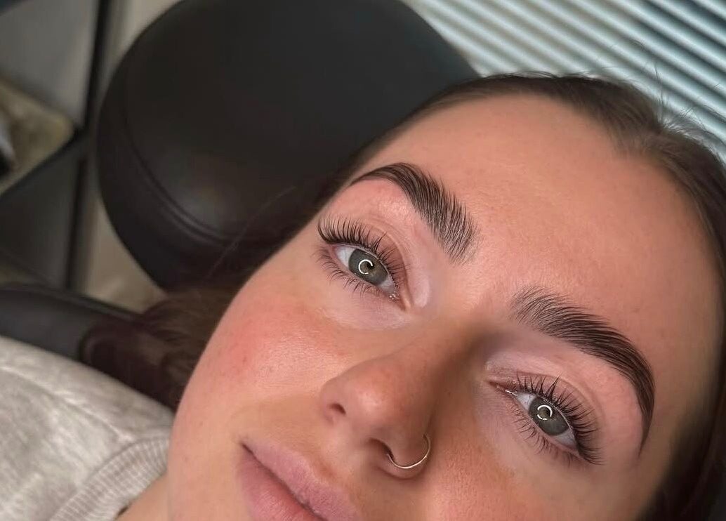 Close-up of a client's lashes at LVC Beauty in Aberdeen, Scotland, GB.