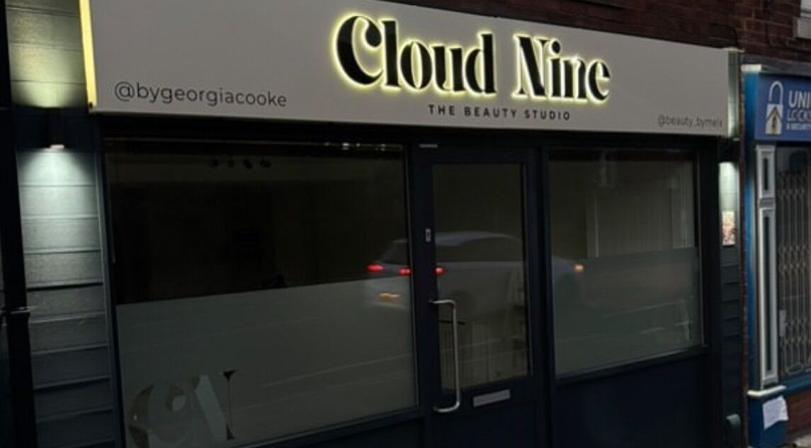 Ivy Beauty Lounge @ Cloud Nine entrance, Chesterfield, England, GB. Sleek exterior welcomes guests.