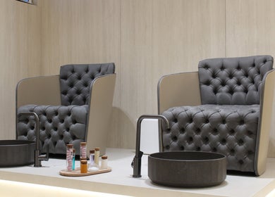 Luxurious pedicure chairs at Vita Lita Beauty Salon, Dubai, AE, offering a relaxing spa experience.
