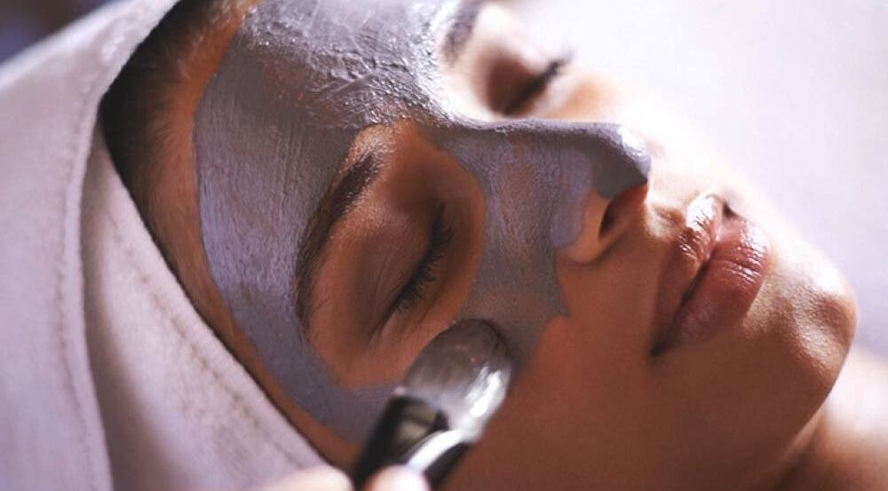 Relaxing facial at Danugur Monument, London, England, GB, with a soothing face mask application.