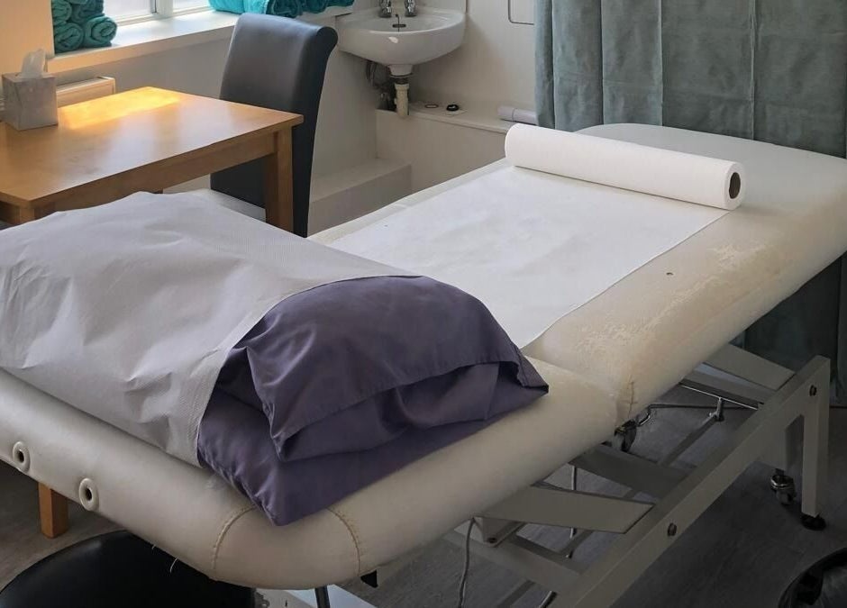 Comfortable massage table at Danugur Clapham-Stockwell, London, England, GB, in a serene room setup.