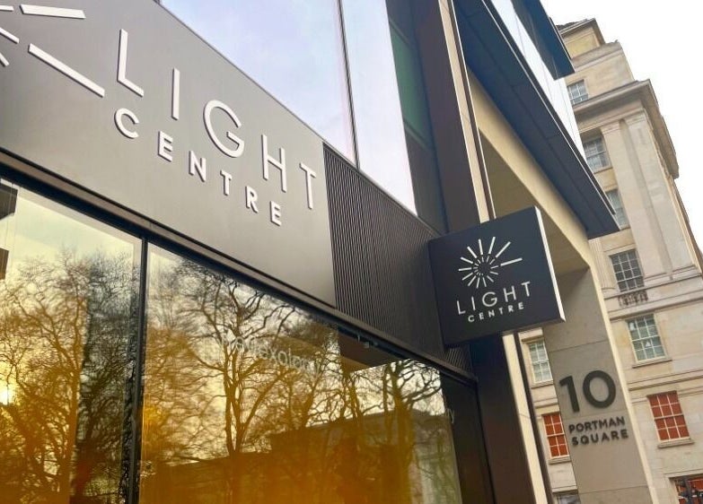 Exterior of Mean Mareylebone venue in London, England, GB showcasing sleek signage and modern design.