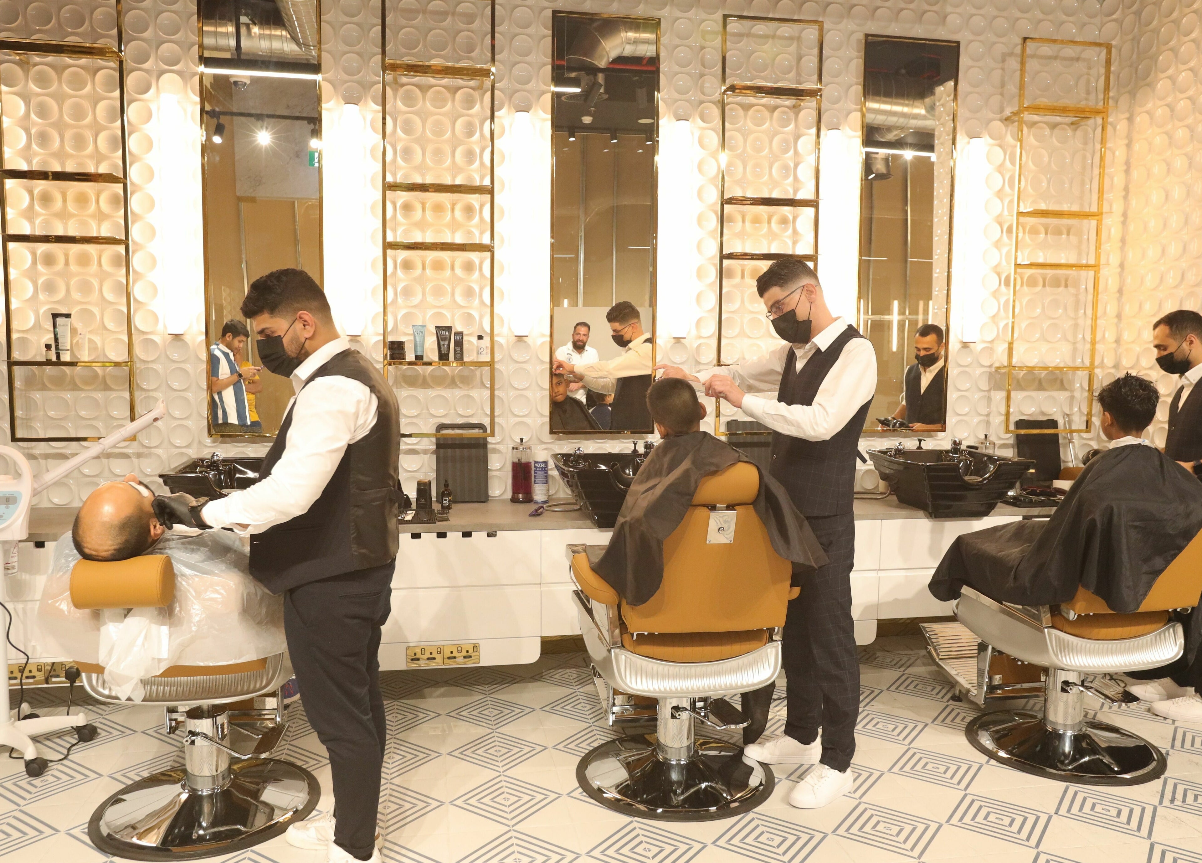 Stylish barbers at Shave Barbers - City Walk, Dubai, Dubai, AE, offering premium grooming services.
