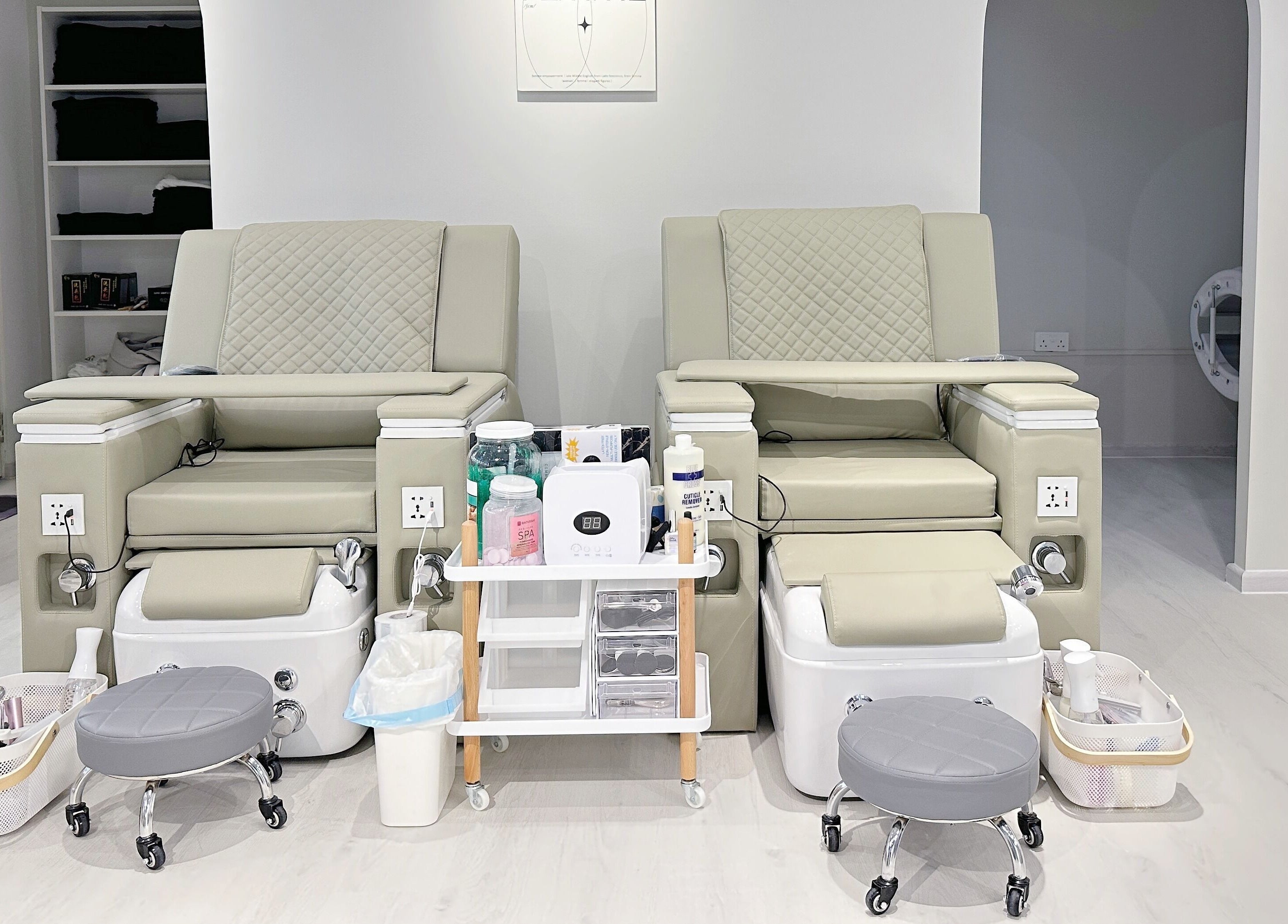 Elegant pedicure chairs at @fiftyfreed.sg - Aljunied, Singapore, Singapore, SG offering wellness and relaxation.