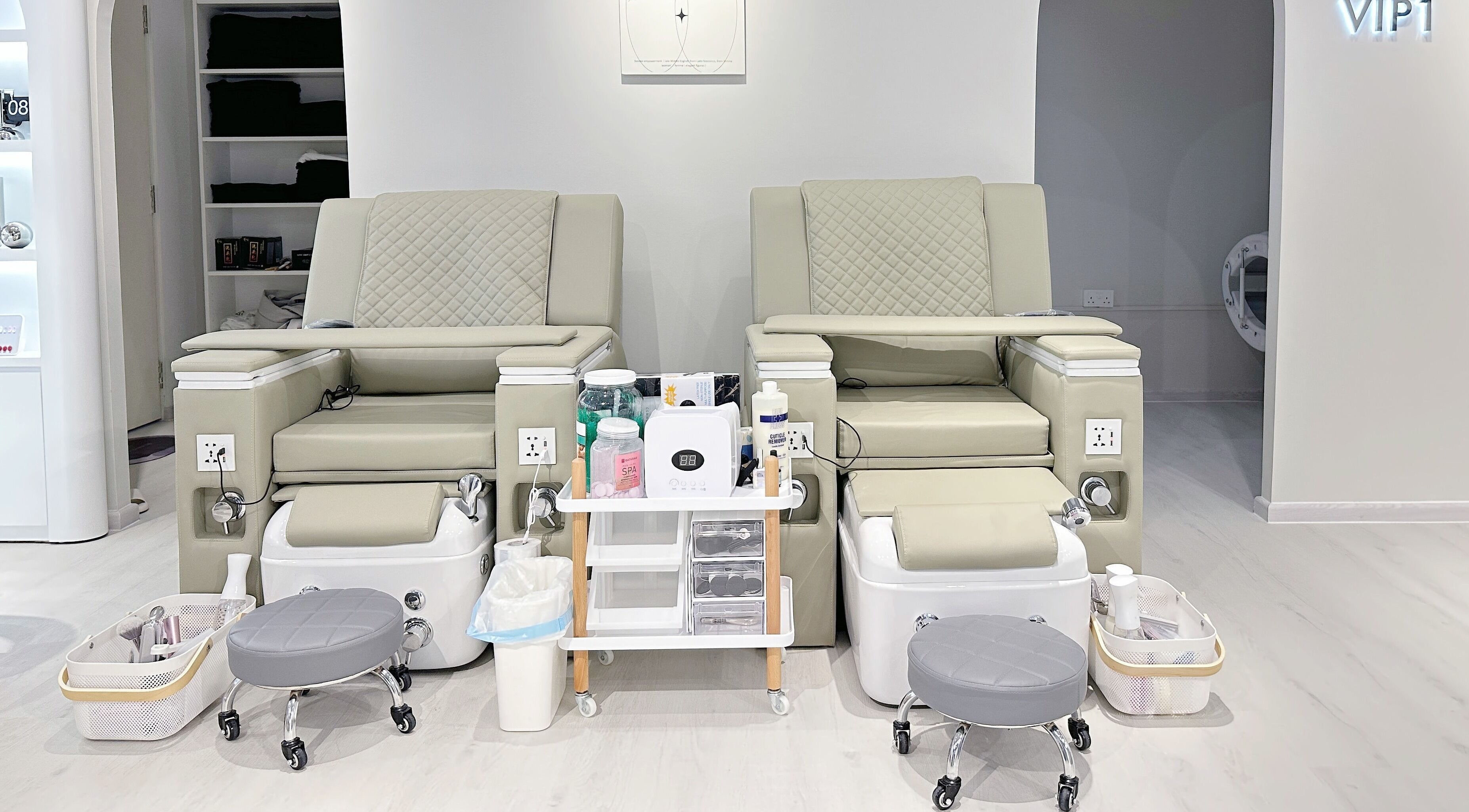 Elegant pedicure chairs at @fiftyfreed.sg - Aljunied, Singapore, Singapore, SG offering wellness and relaxation.