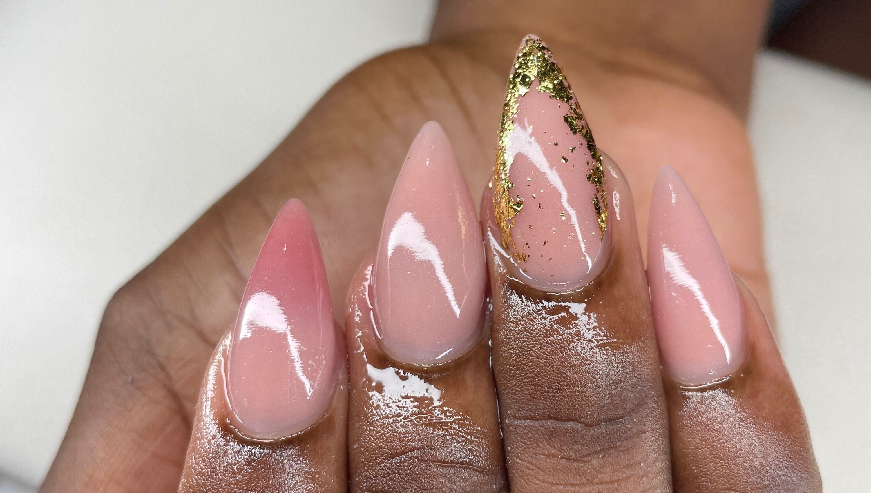 Elegant gold-accented nails at Tiff’s Creations, Bridgetown, Saint Michael, BB. Perfect for stylish looks.