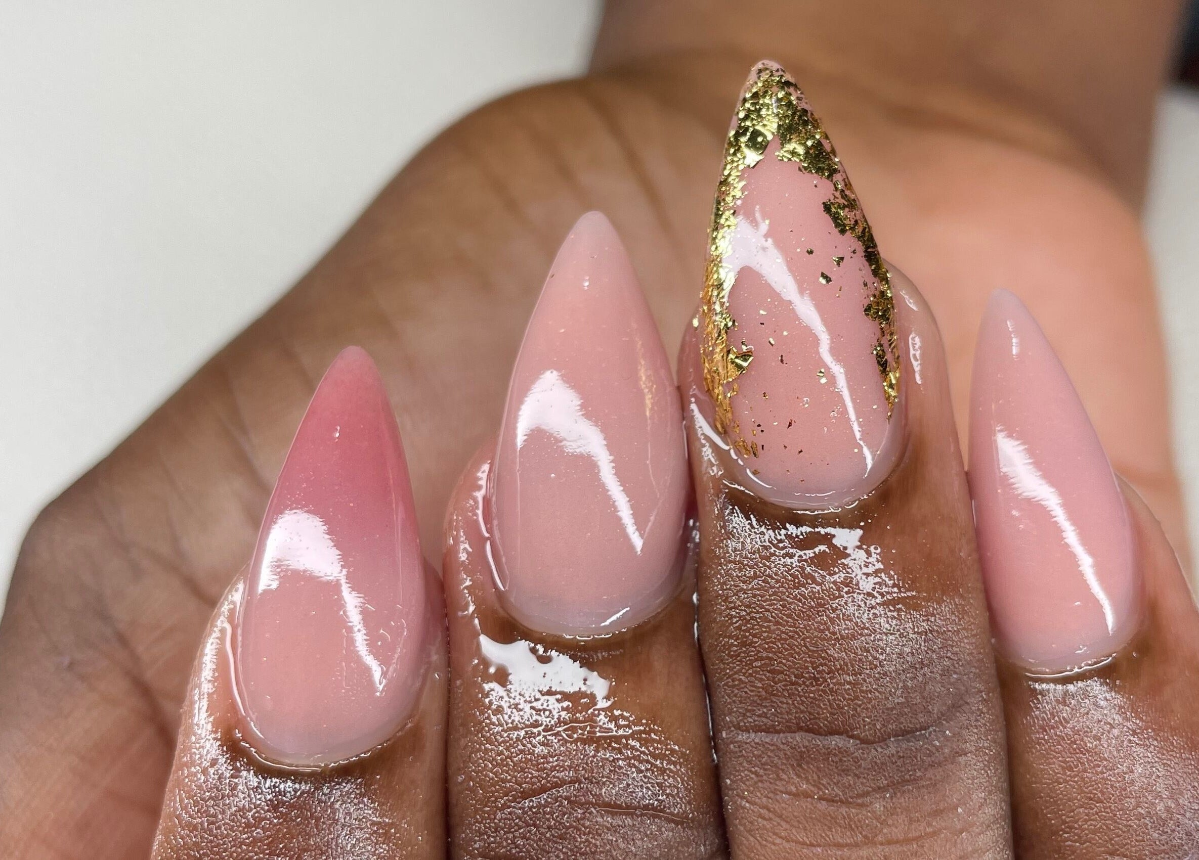 Elegant gold-accented nails at Tiff’s Creations, Bridgetown, Saint Michael, BB. Perfect for stylish looks.