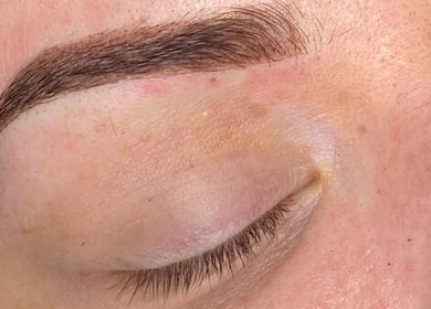 Close-up of a well-groomed eyebrow at Poise Studio in Ramsbottom, England, GB, showcasing beauty expertise.
