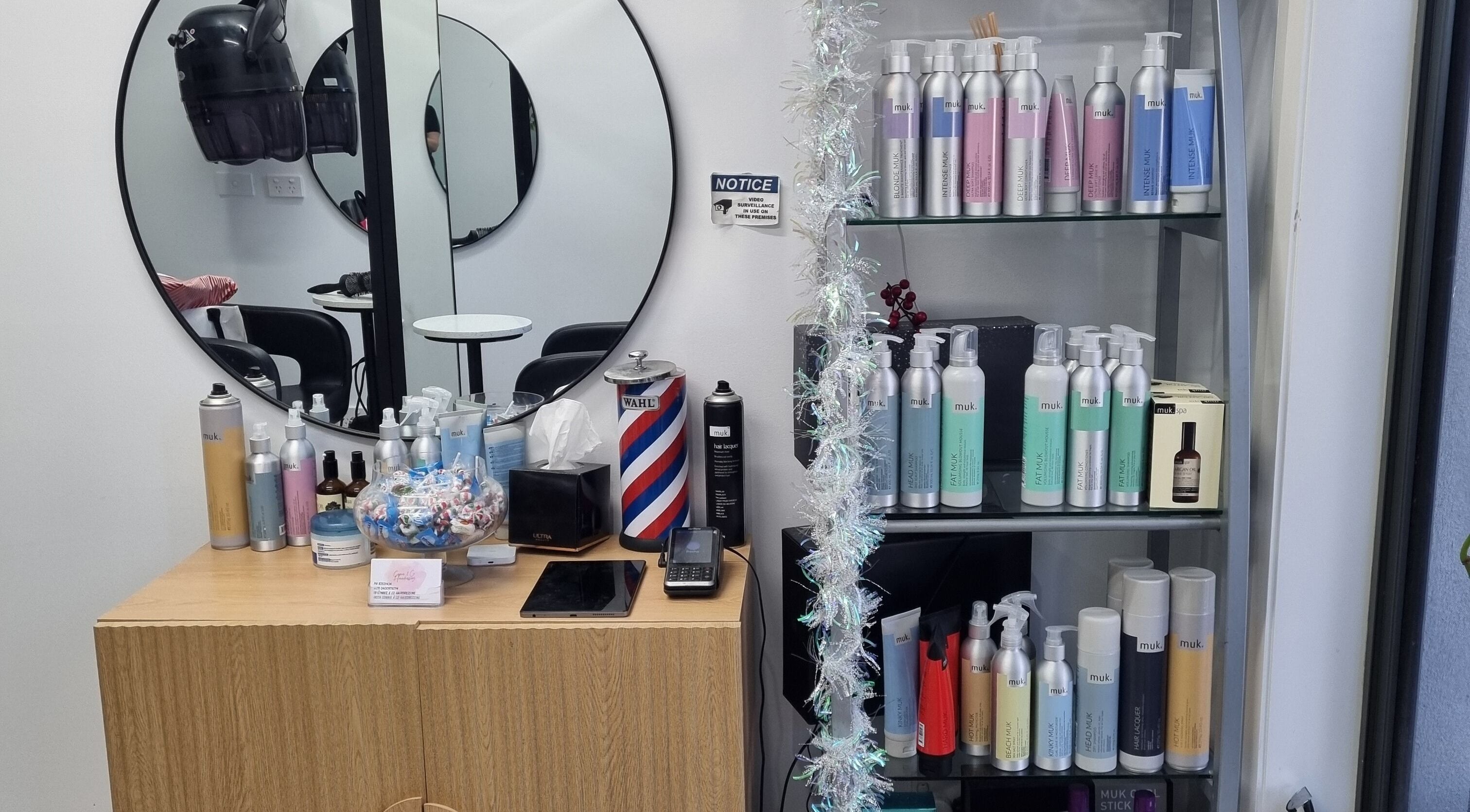 Connie & Co Hairdressing product display in Melbourne, Victoria, AU featuring salon haircare essentials.