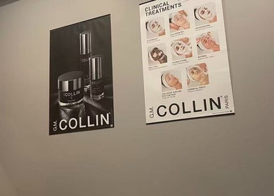 G.M. Collin skincare posters at Beauty La para laser & skincare, Hammonds Plains, Nova Scotia, CA.
