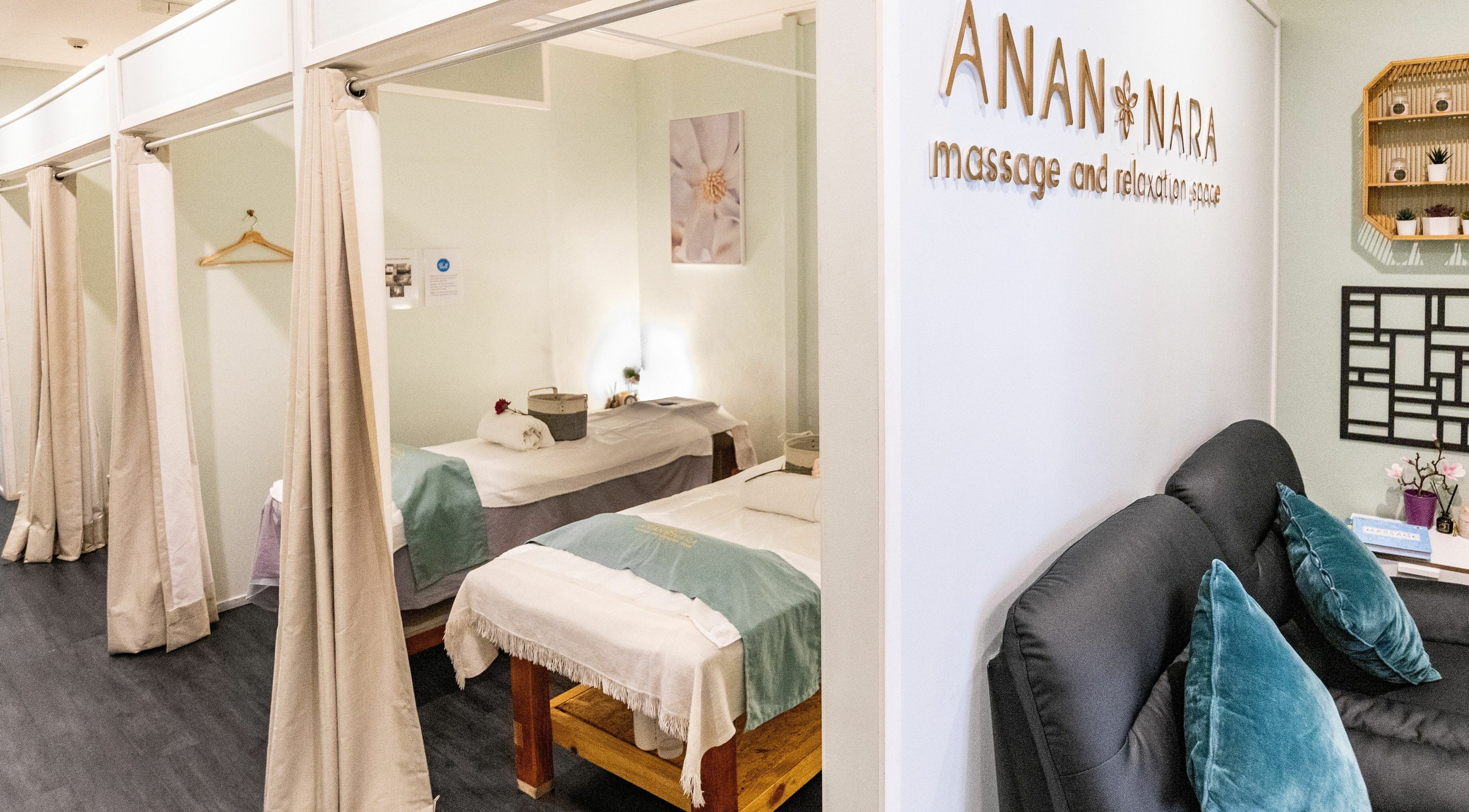Peaceful massage room at Anan Nara Massage and Relaxation Space, Glebe, New South Wales, AU.