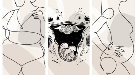 Abstract line art depicting beauty themes at Waxing by Amy, Pontypool, Wales, GB.