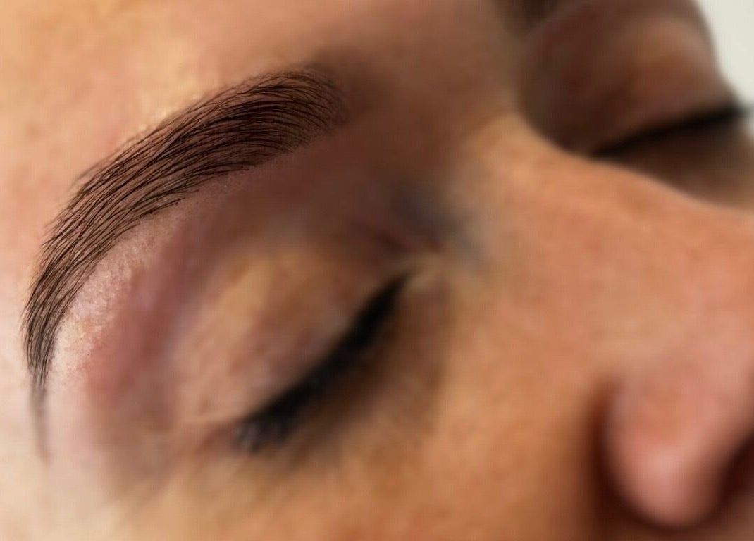 Close-up of a flawless eyebrow at Brow Honey in Darlington, England, GB.