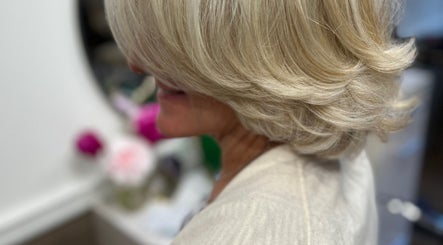 Elegant blonde hairstyle at The PVD Hair Edit, Providence, Rhode Island, US.