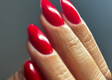 Vibrant red manicure at SaHaR(Castle hill), Castle Hill, New South Wales, AU.