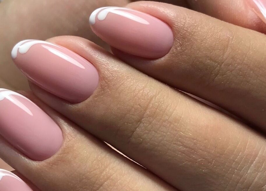 Close-up of elegant pink and white nail art at SaHaR(Pyrmont), Ultimo, New South Wales, AU.