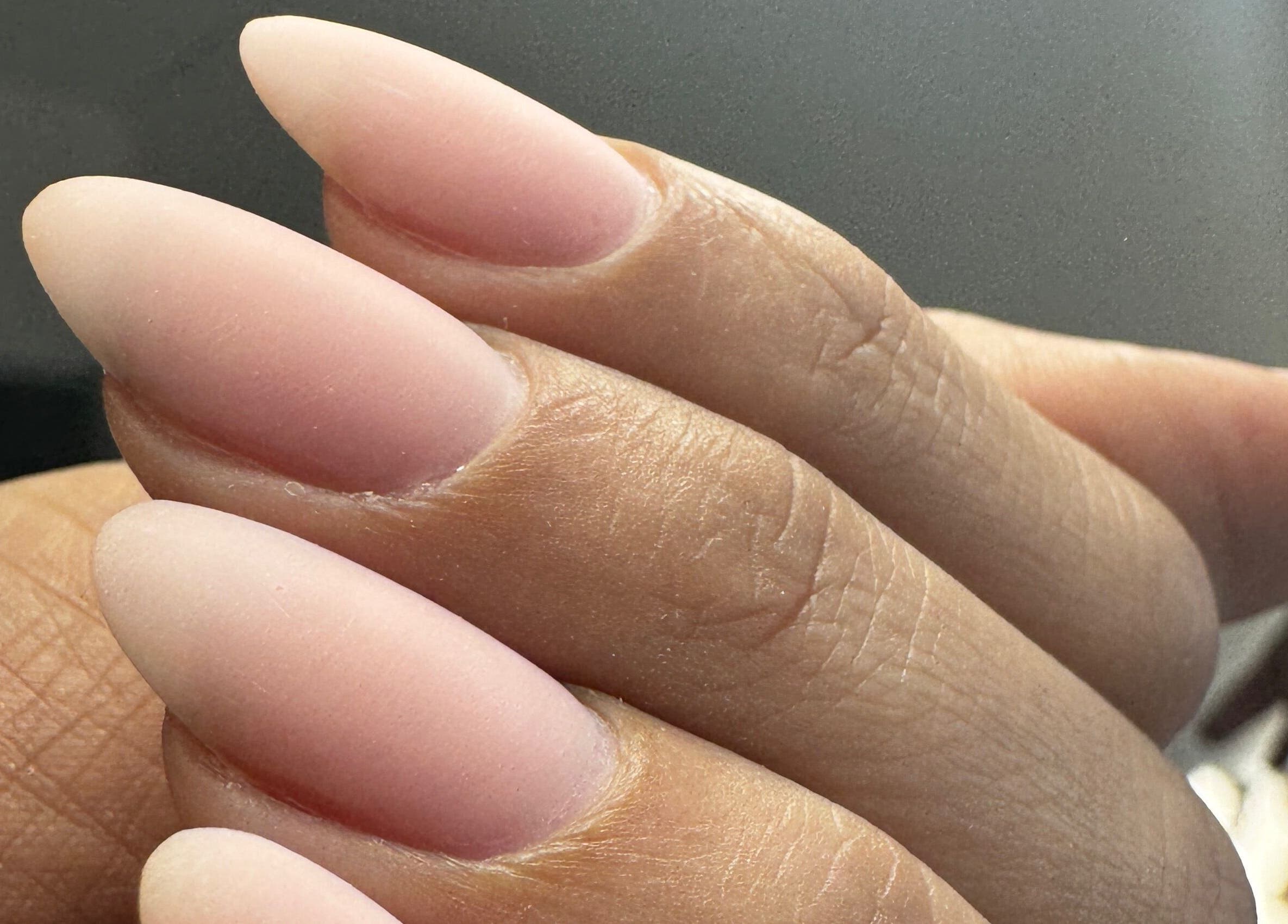 Elegant manicure at SaHaR(Pyrmont), Ultimo, New South Wales, AU showcasing perfect pink nails.